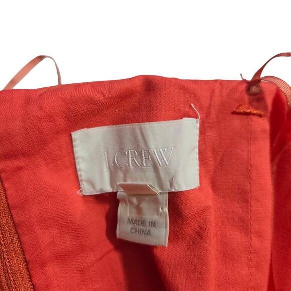 J Crew Womens Sleeveless Dress Size 6 Orange‎ Coral Miranda Style 100% Cotton - Picture 7 of 7